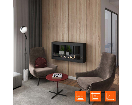 Биокамин SteelHeat WALL ONE 1100 LITE черный Биокамин SteelHeat WALL ONE 1100 LITE черный