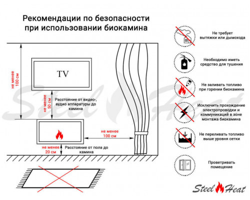 Биокамин SteelHeat LINKOR 1000 Биокамин SteelHeat LINKOR 1000