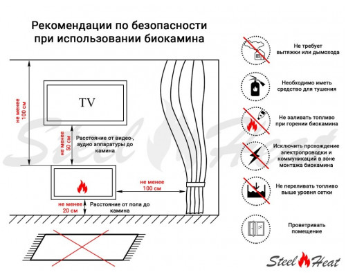 Биокамин SteelHeat LINKOR 800 Биокамин SteelHeat LINKOR 800
