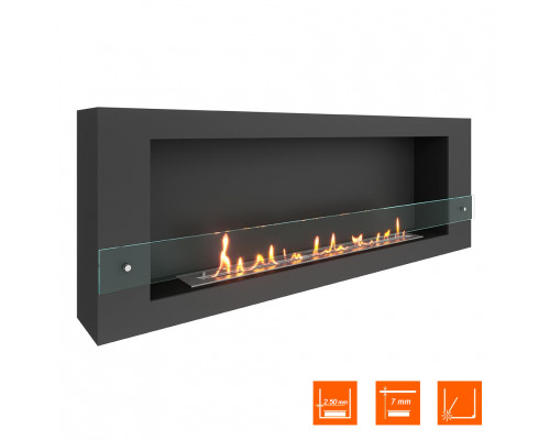 Биокамин SteelHeat WALL LONG 1500 черный Биокамин SteelHeat WALL LONG 1500 черный