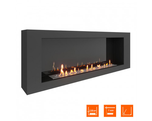 Биокамин SteelHeat WALL LONG 1500 черный Биокамин SteelHeat WALL LONG 1500 черный