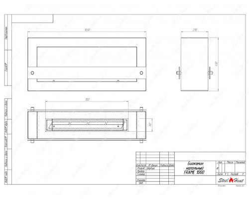 Биокамин SteelHeat FRAME ONE 1000 черный Биокамин SteelHeat FRAME ONE 1000 черный